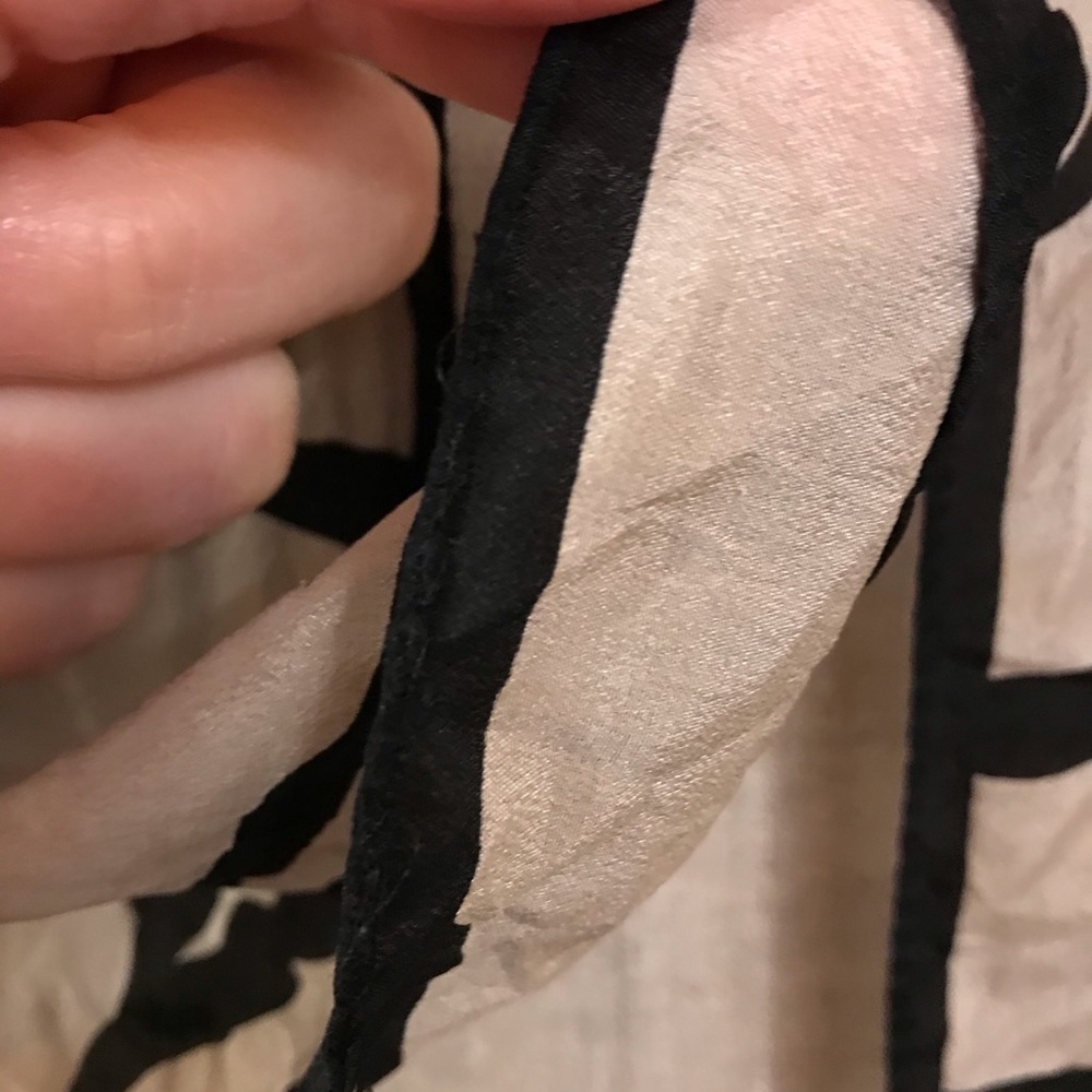 Vintage Albert Nipon Zebra Print Silk Scarf Black - image 3